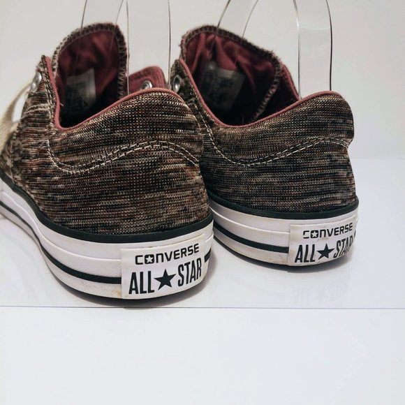 CONVERSE Women's Sneaker 11 Metallic Mixed Burgundy Silver Brownish Gray Black - Picture 9 of 13